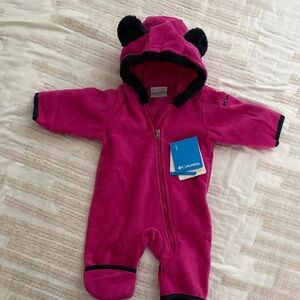 Columbia Magenta Fleece Baby Footie